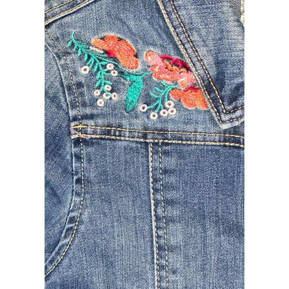 Women’s P.S. by Aéropostale, Embroidered Jean Jacket, 14 Blue - Picture 7 of 16